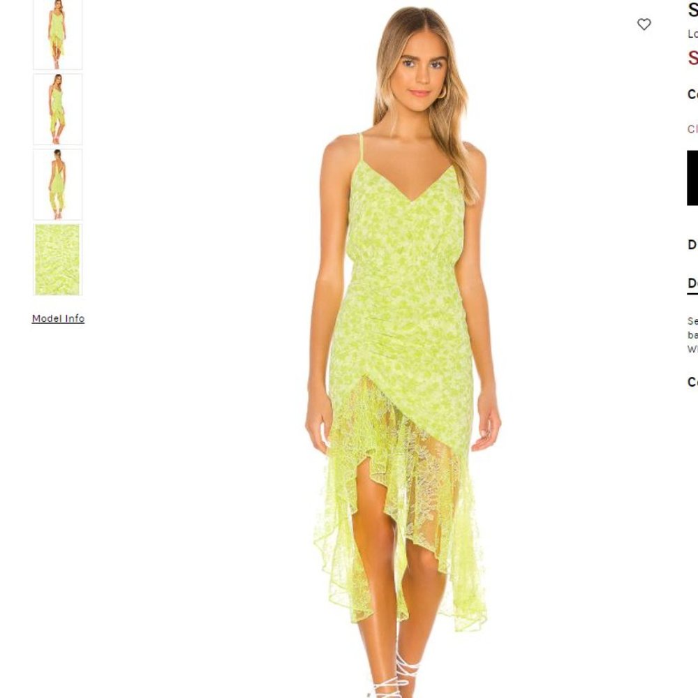 Lovers and Friends Salvatore Dress Neon Green Yellow